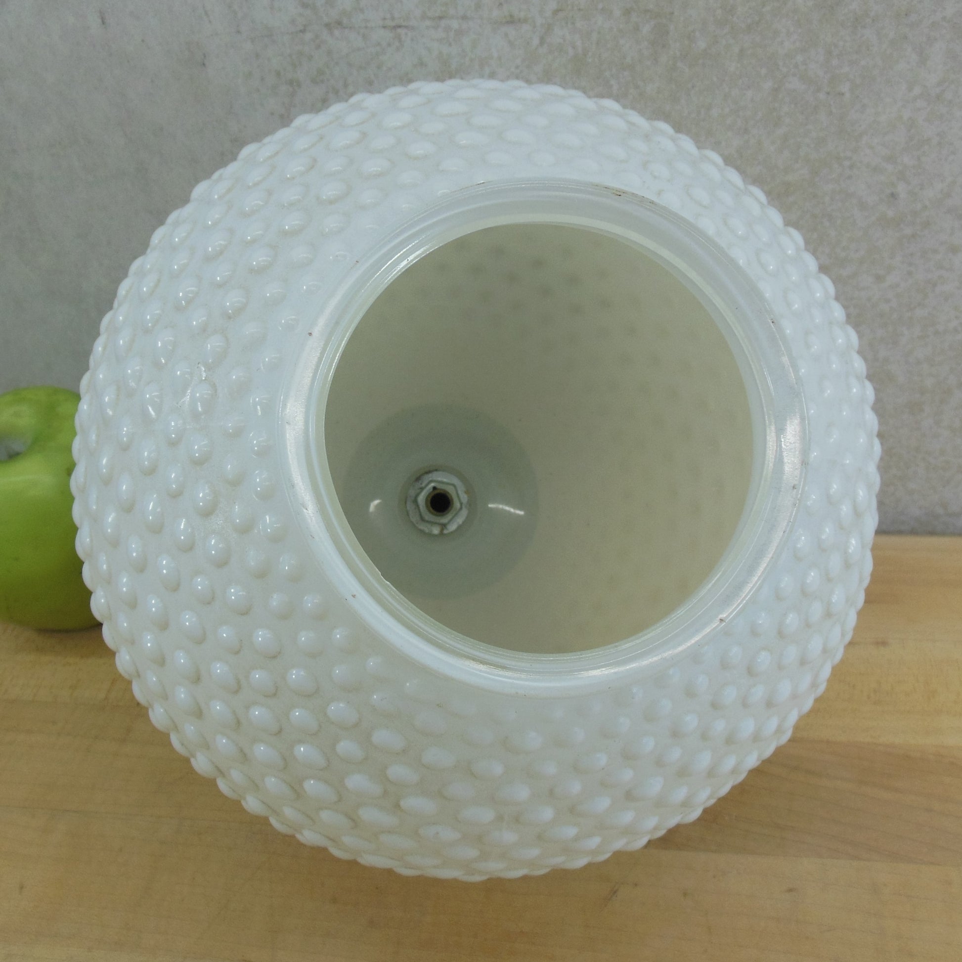 White Hobnail Glass Round Globe Swag Pendant Floor Lamp Vintage