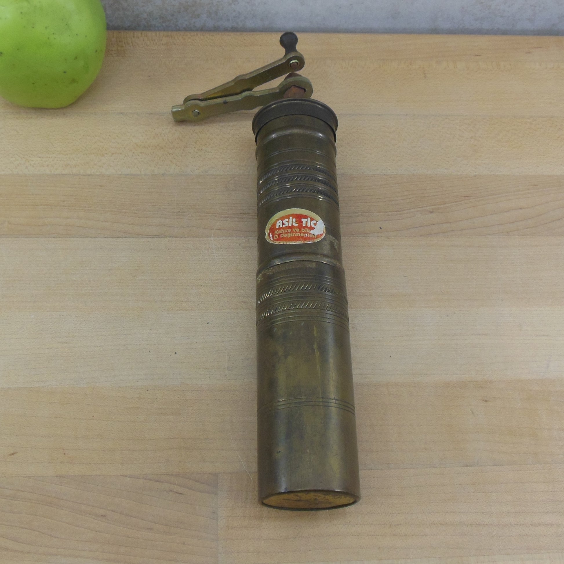 Asil Tic Turkish Brass Pepper Spice Grinder Unused