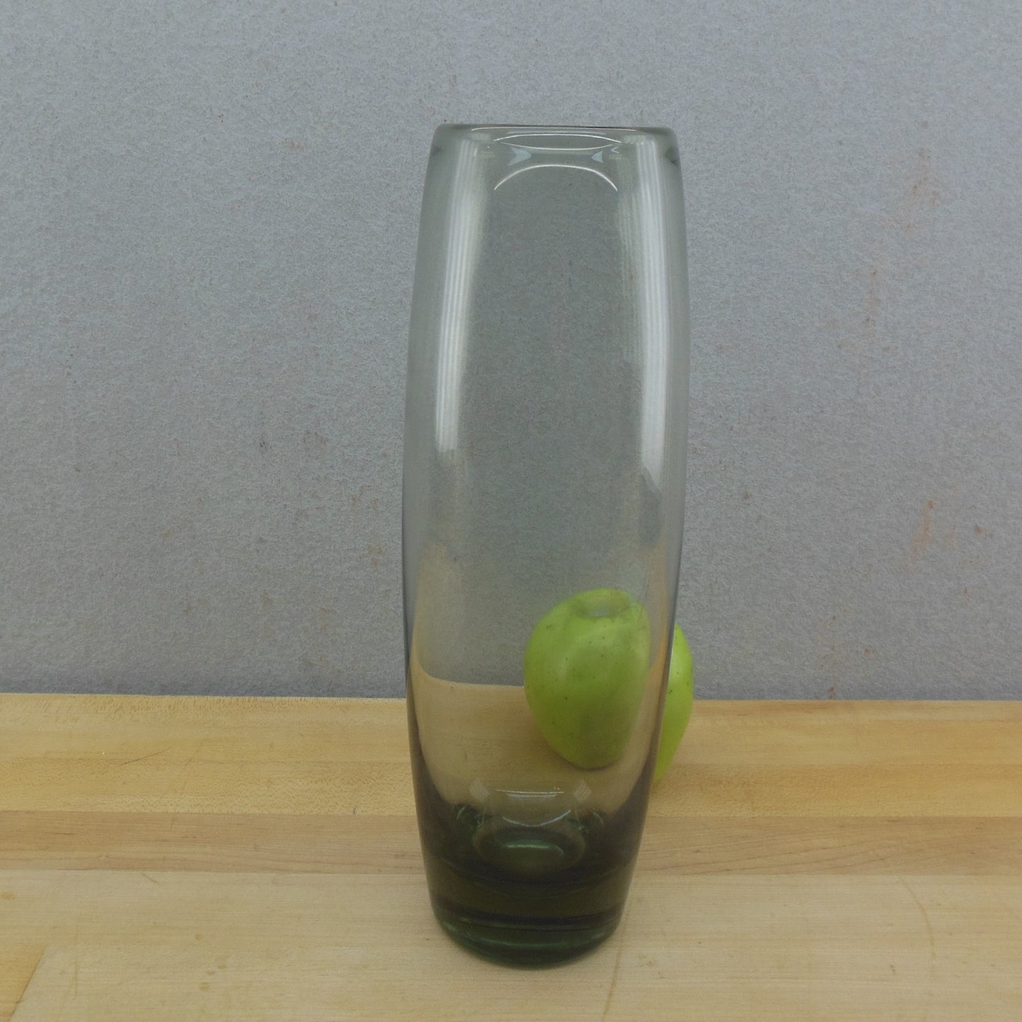 Holegaard Denmark Per Lutken Hellas Smoke Gray Glass Vase 11" 170035