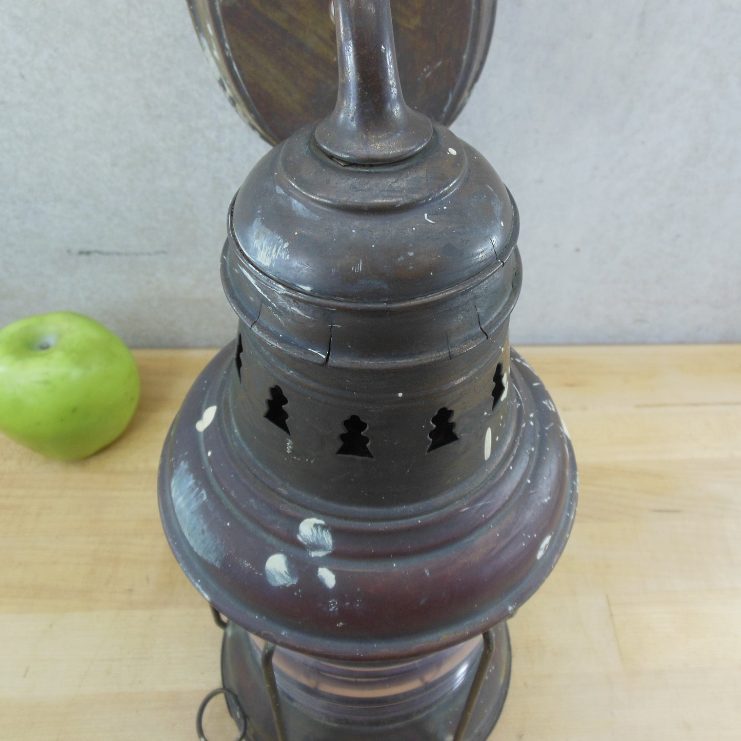 Antique Perko Lamp & Hardware Corp Brass Ship Boat Light Wall Lantern Used