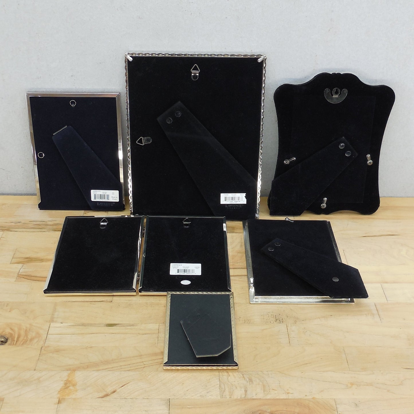 Estate Lot 7 Picture Photo Frames Tabletop Gold Silver Tone Lawrence Used