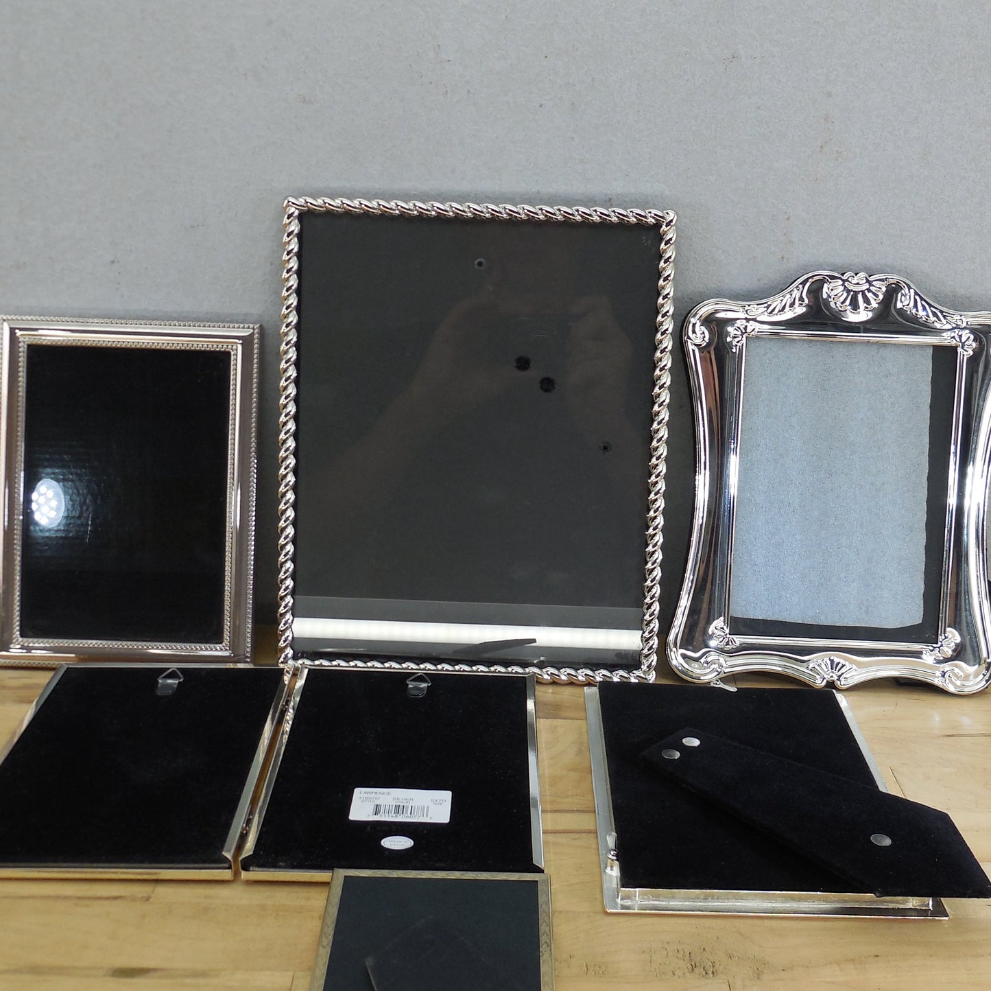 Estate Lot 7 Picture Photo Frames Tabletop Gold Silver Tone Lawrence Pre-owned