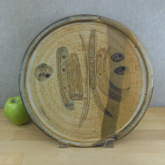 Unsigned Studio Stoneware Pottery 13.5" Charger Plate Browns