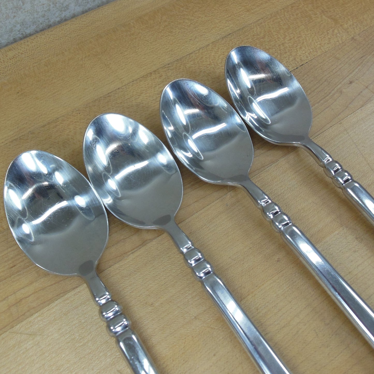 Oneida China Tortola Stainless Flatware - 4 Place/Soup Spoons Used
