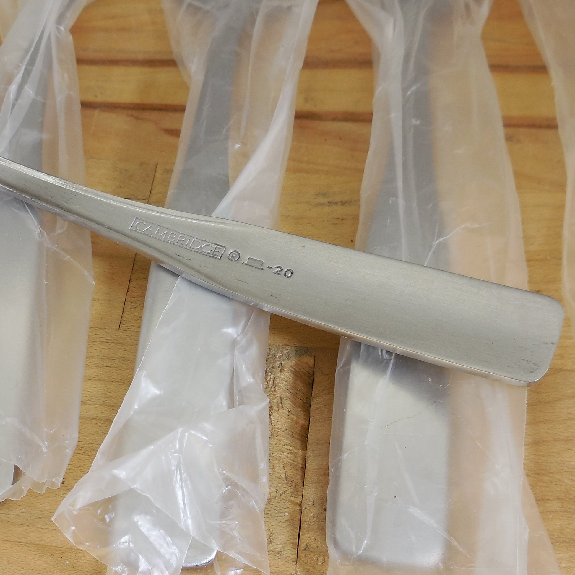 NIP Cambridge Madison Stainless Flatware - 7 Place/Soup Spoons plastic sleeves
