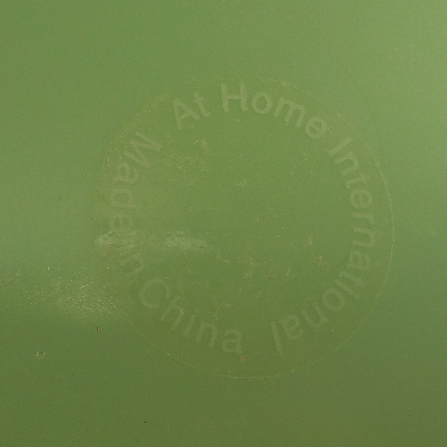 At Home International Green Jadeite Glass 10" Dinner Plates - 8 Set Label