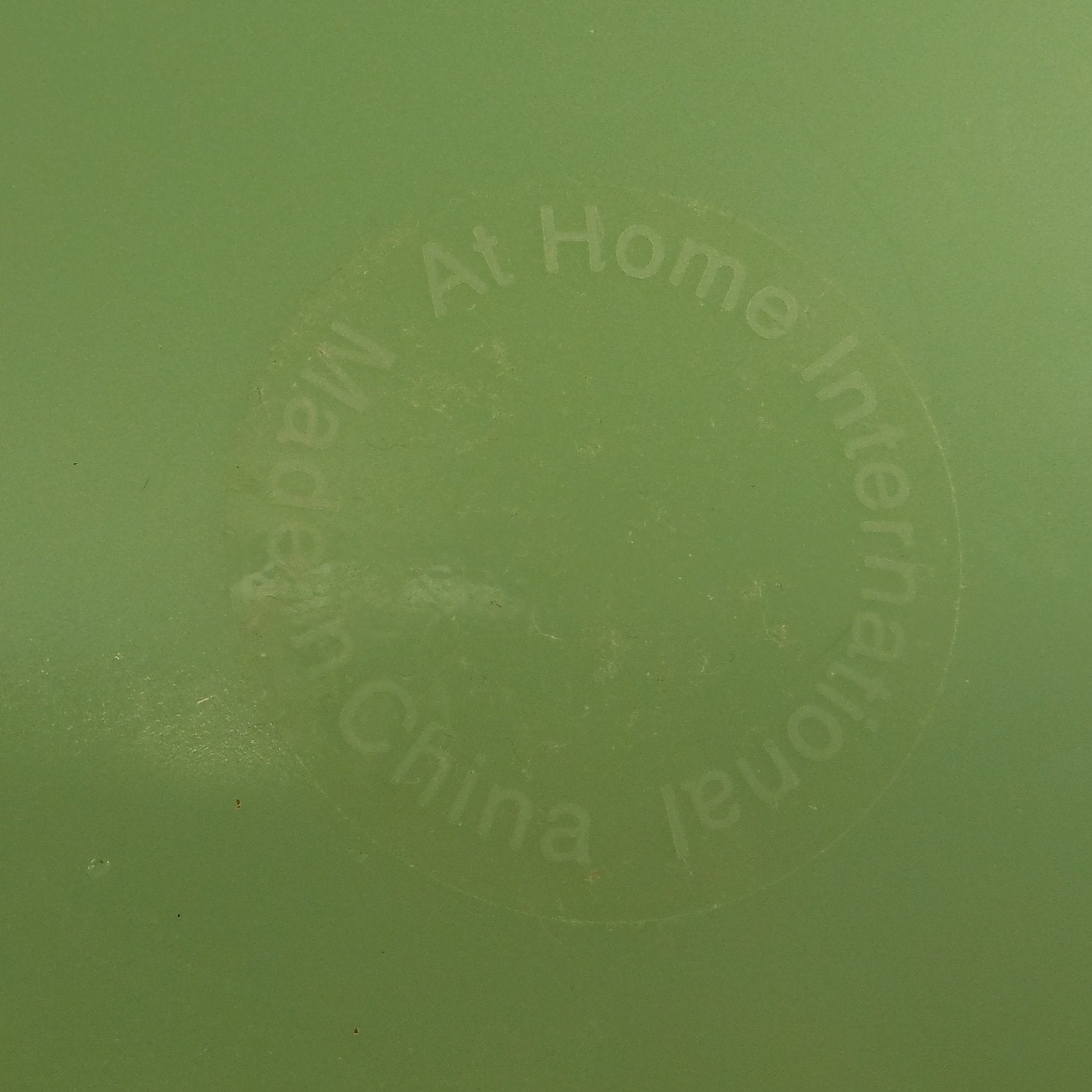 At Home International Green Jadeite Glass 10" Dinner Plates - 8 Set Label