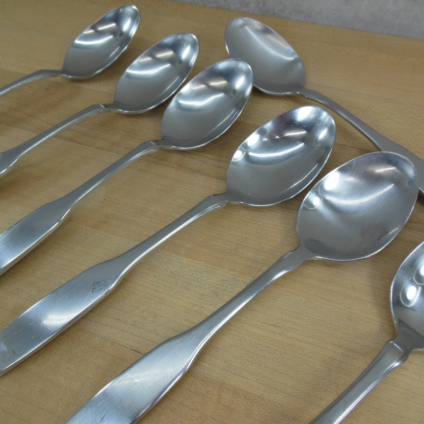 Oneida Community Paul Revere Stainless Flatware - 8 Set Place Spoons Used