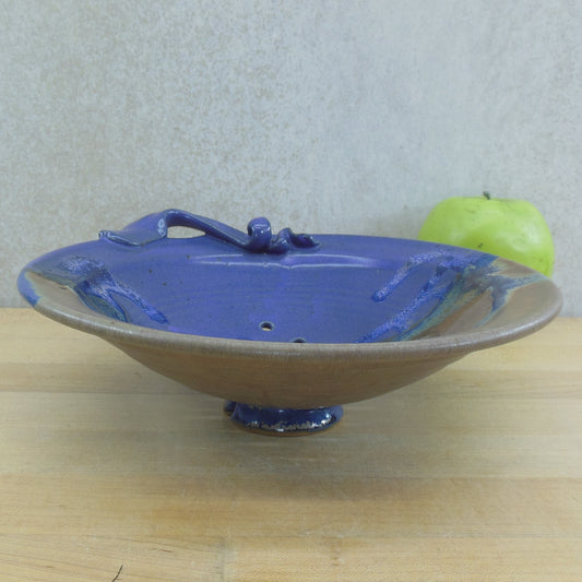 Unsigned Studio Thrown Pottery Berry Bowl Purple Brown
