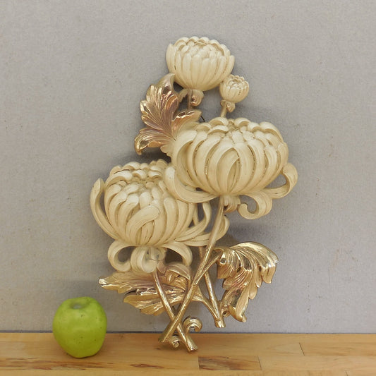 Syroco USA #4460 MCM Hollywood Regency Wall Art Chrysanthemum 1962