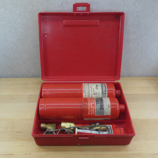 Sears Craftsman Multi-Purpose Propane Torch Set Bottles Red Case