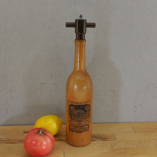 Olde Thompson 1970 Chateau Bordeaux Wood Wine Bottle Pepper Mill Grinder