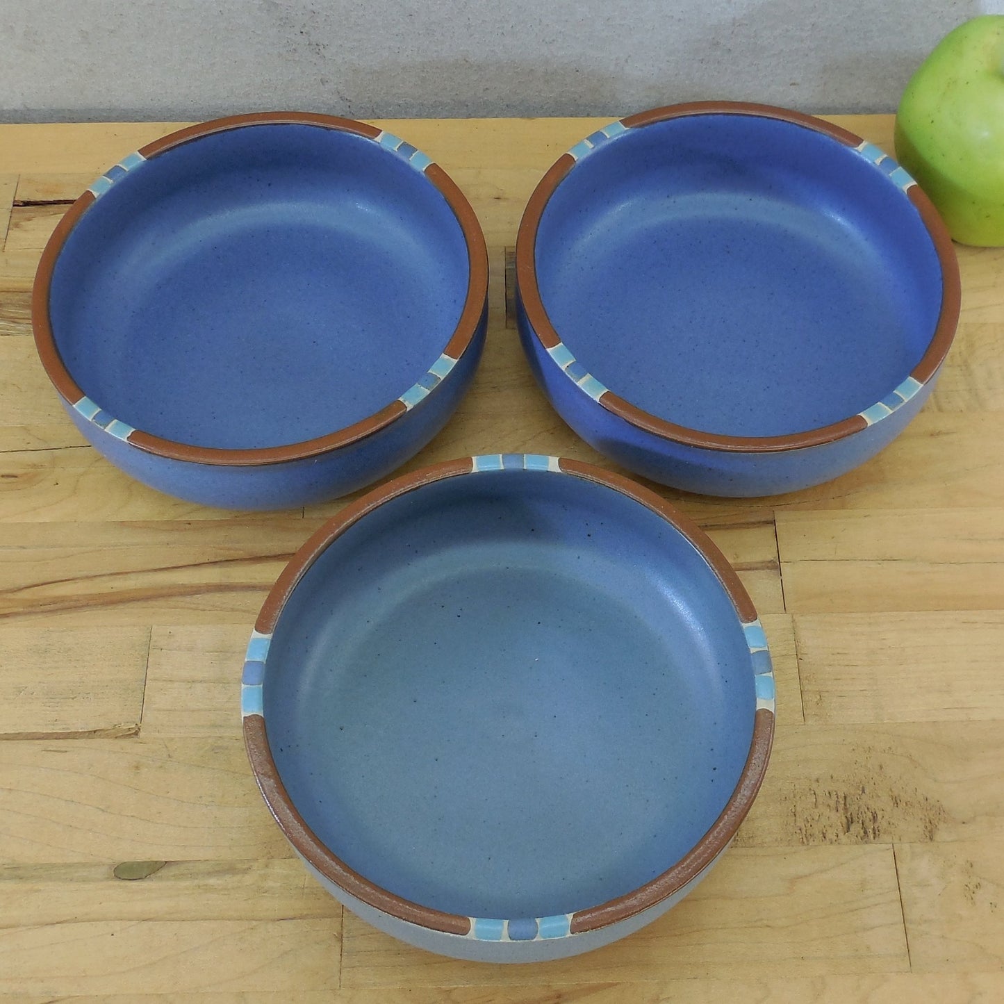 Dansk Portugal Mesa Sky Blue 3 Lot Cereal Coupe Bowls 6-1/8"