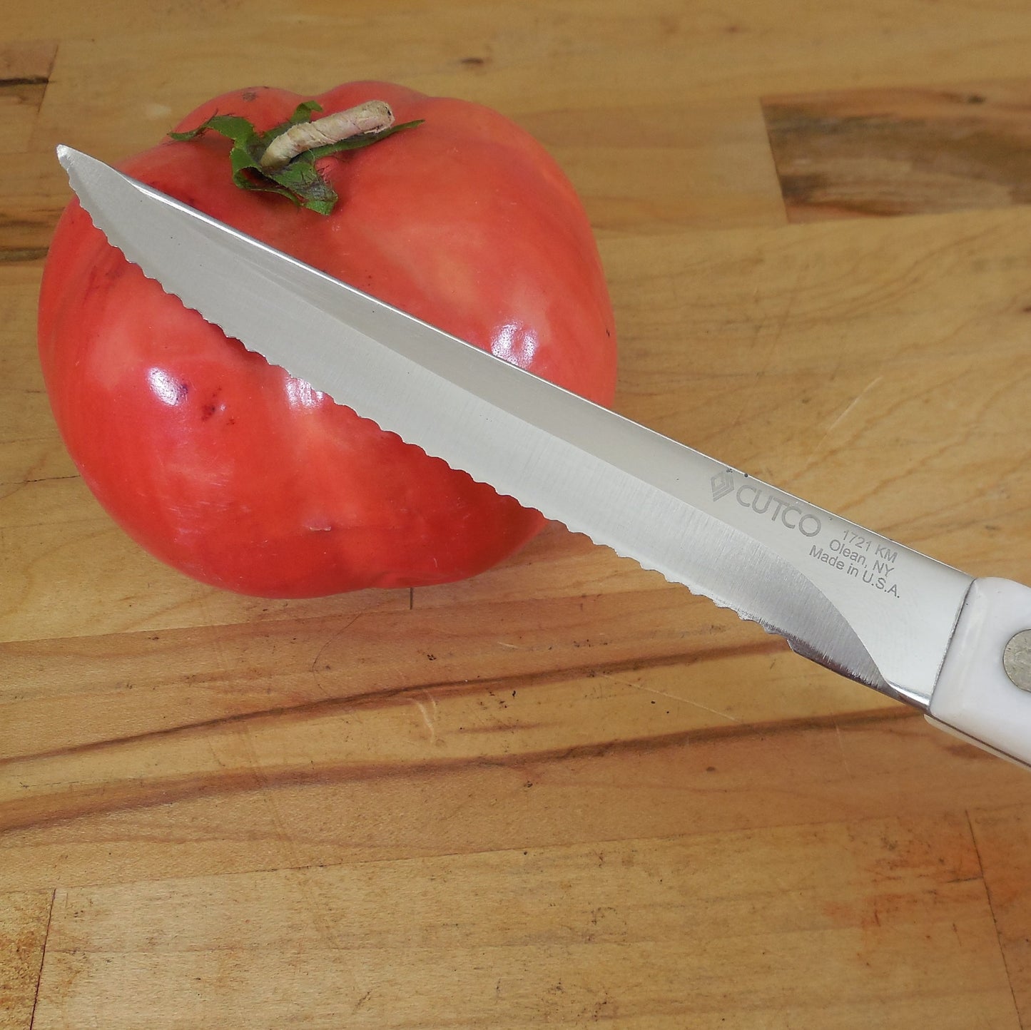 Cutco USA Stainless Knives No. 1721 KM Serrated Trimmer Pearl White 2012