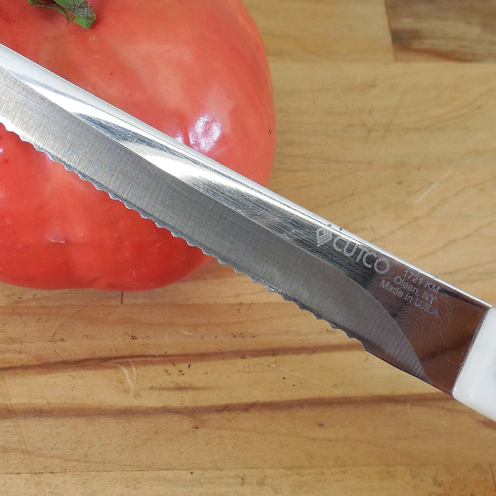 Cutco USA Stainless Knives No. 1721 KM Serrated Trimmer Pearl White used