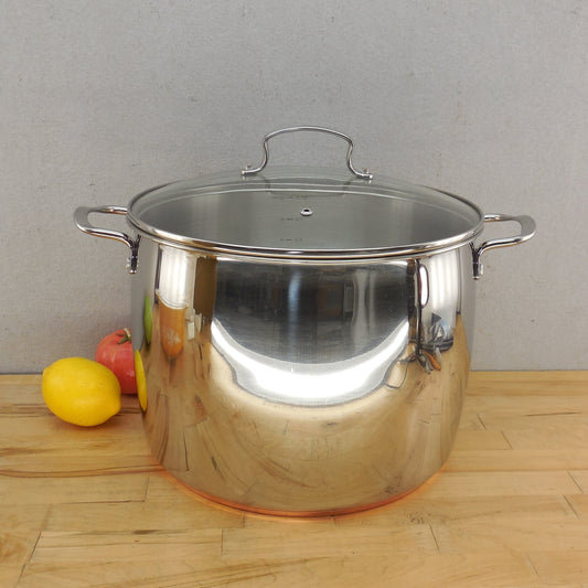 Pioneer Woman 16 Quart Stainless Stock Pot Glass Lid Copper Bottom
