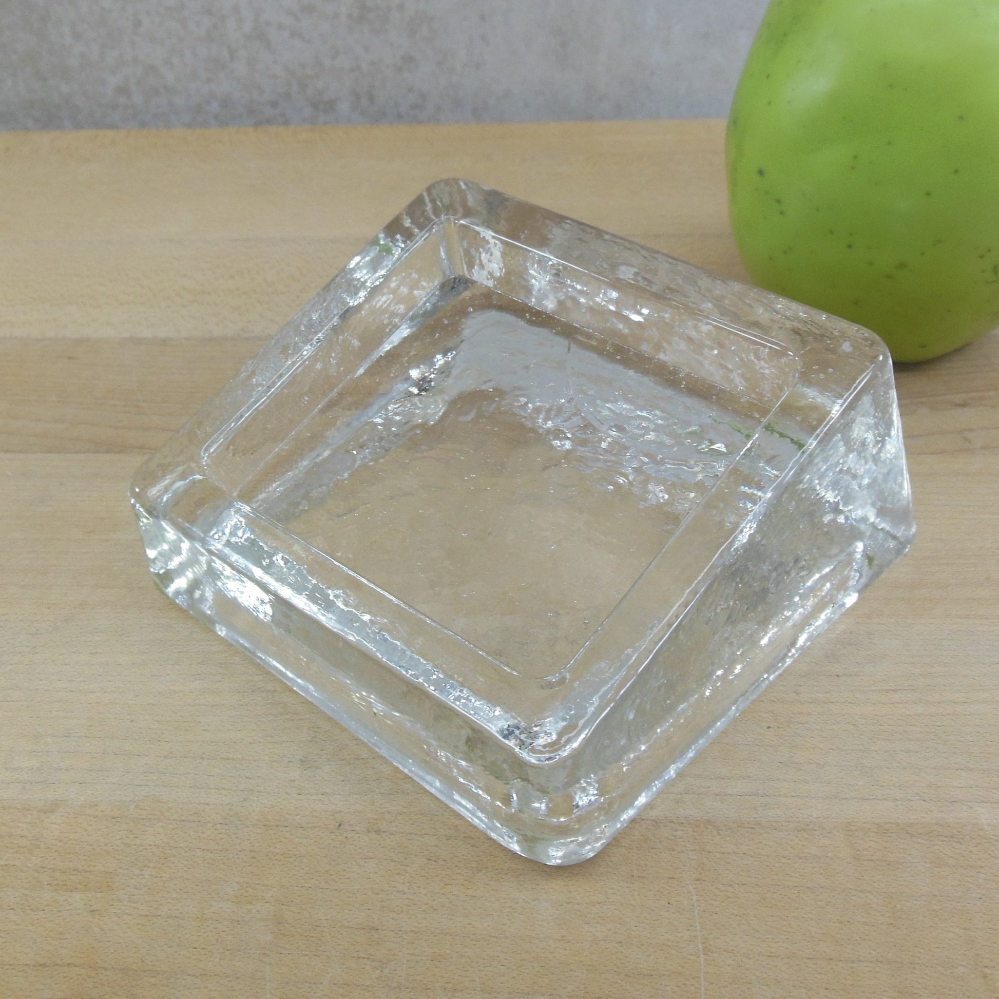 Clear Angle Glass Paperweight Paper Clip Trinket Ring Holder Vintage