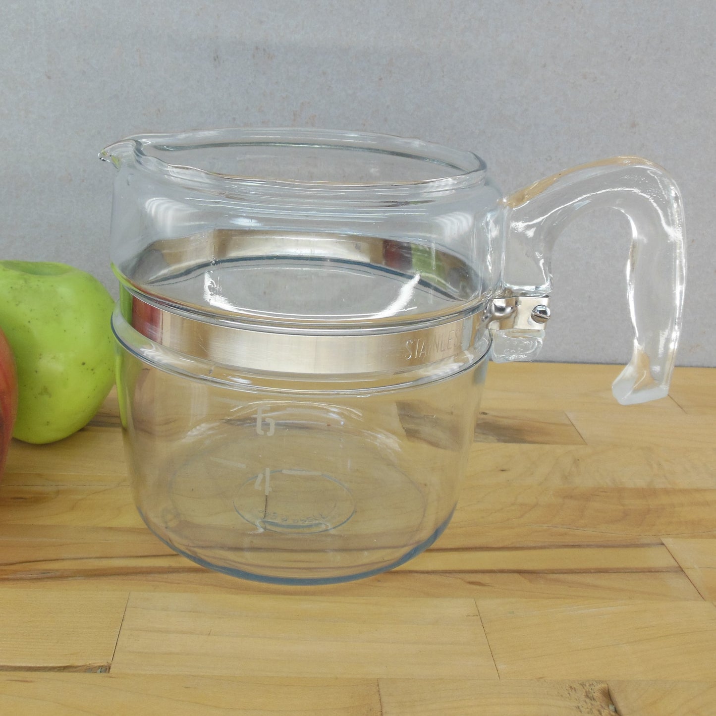 Pyrex Flameware Glass Coffee Percolator 6 Cup Part - Base Pot & Handle 