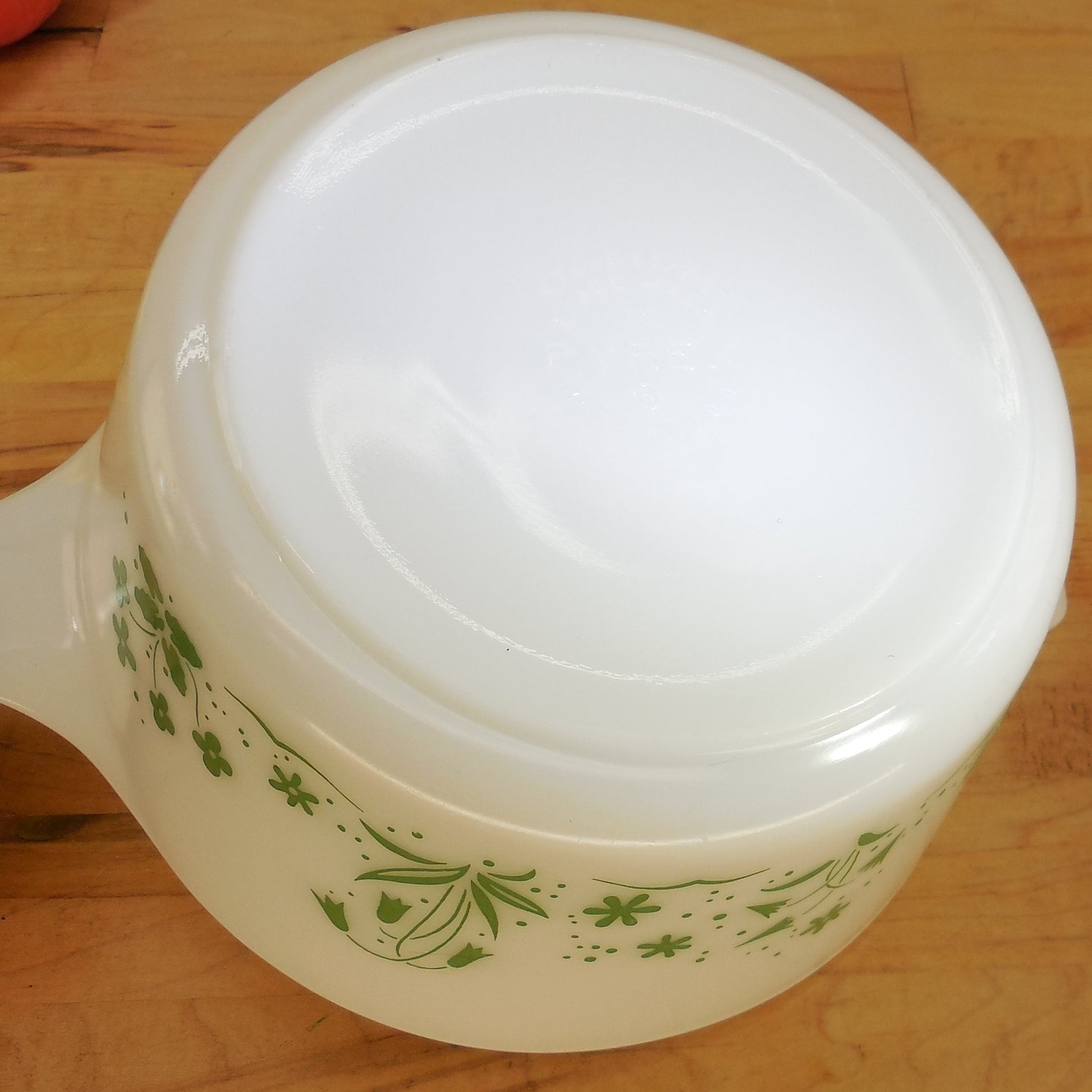 Pyrex Bride's 1.5 Qt Casserole Promotional Spring Green Flowers 474-B No Lid