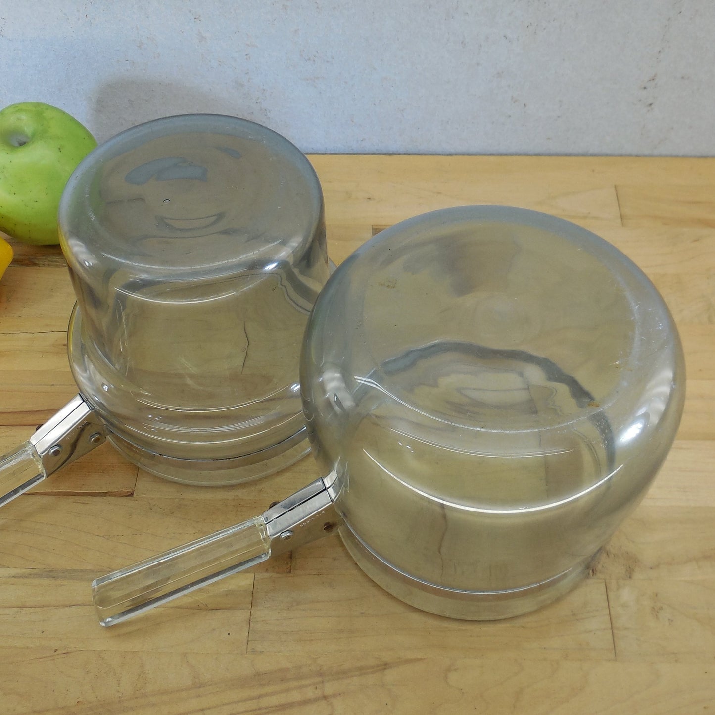 Pyrex Glass USA Early Blue Flameware Double Boiler - No Lid Unrestored Insert Pot