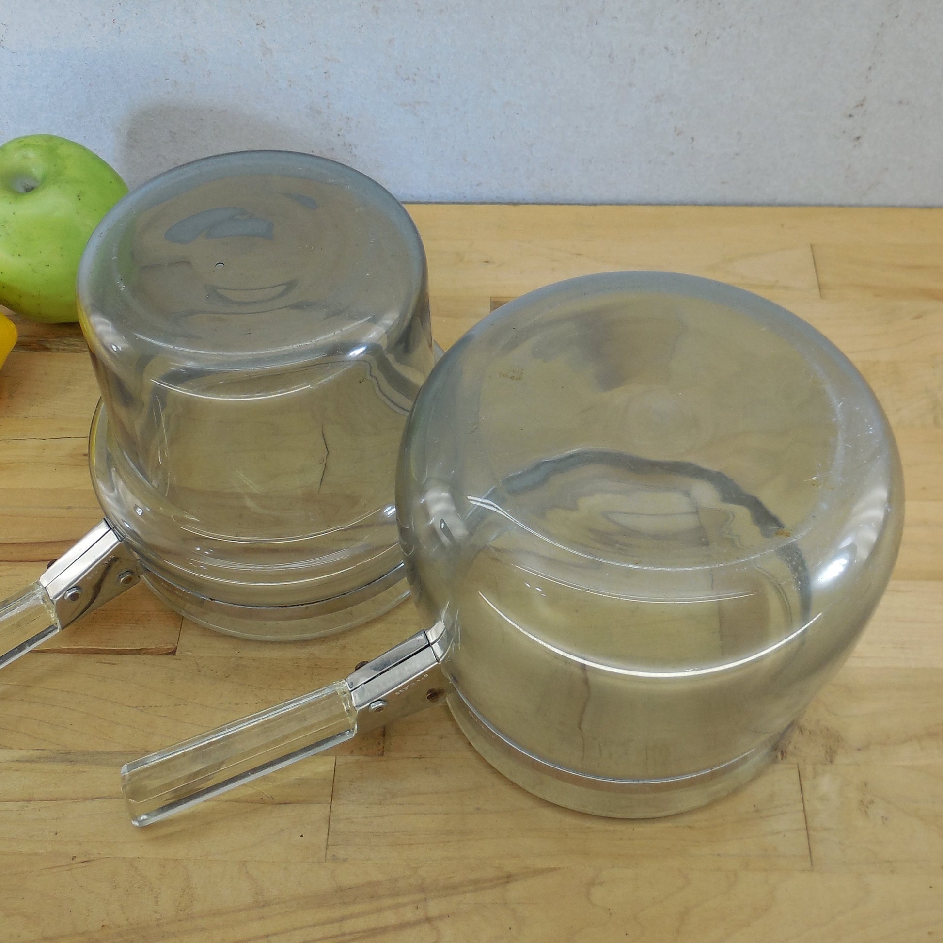 Pyrex Glass USA Early Blue Flameware Double Boiler - No Lid Unrestored Insert Pot