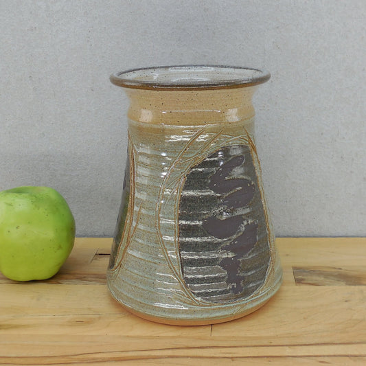 Rynolds Signed Studio Pottery Vase Utensil Holder Conical