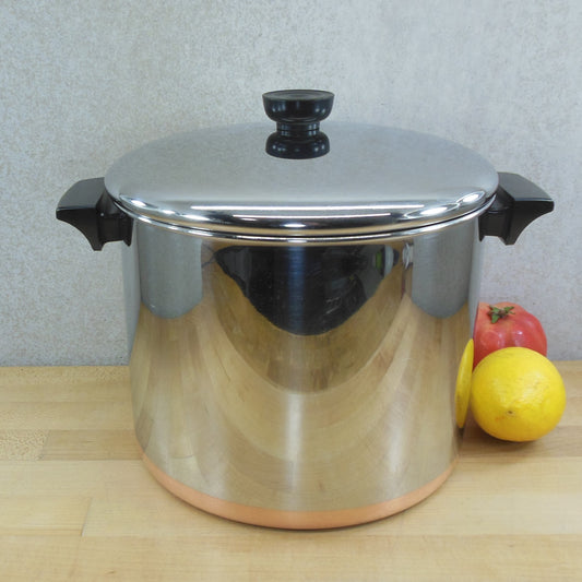 Revere Ware 1991 USA 8 Quart Tall Stock Pot Stainless Copper Clad 1428