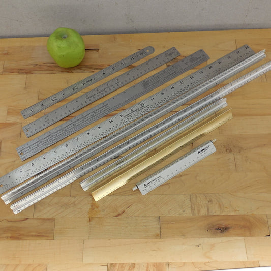 Lot 9 Rulers Scale Drafting Engineer Printing Fairgate Union Picket Rapid 12" 24"