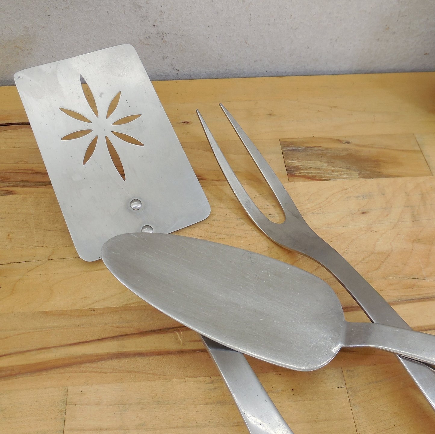 Regent Sheffield Atomic Starburst Stainless Spatula Fork Cake Server Hook Vintage