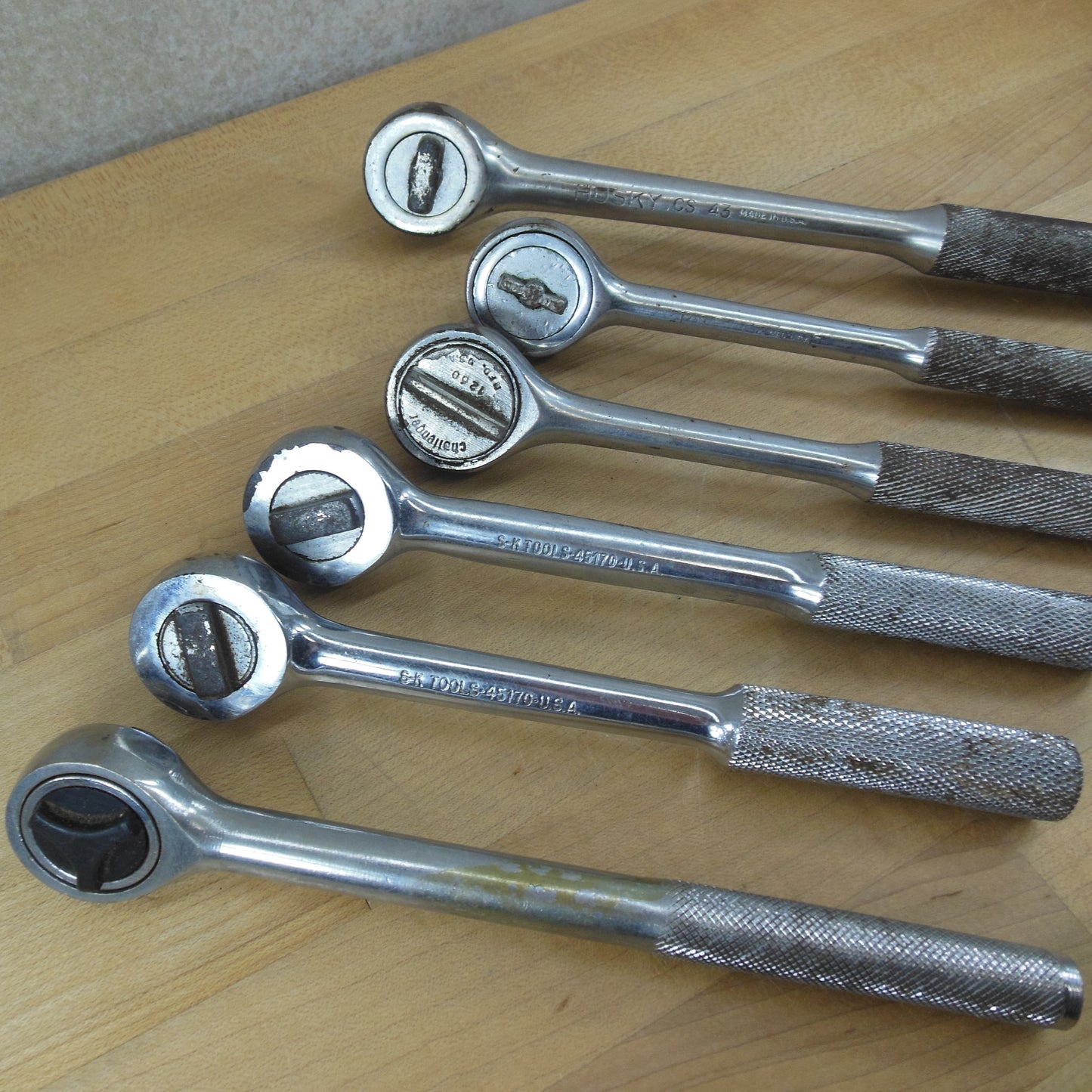 Socket Rachet Wrench 6 Lot 3/8" 1/2" Drive - Husky SK Fleet Challenger