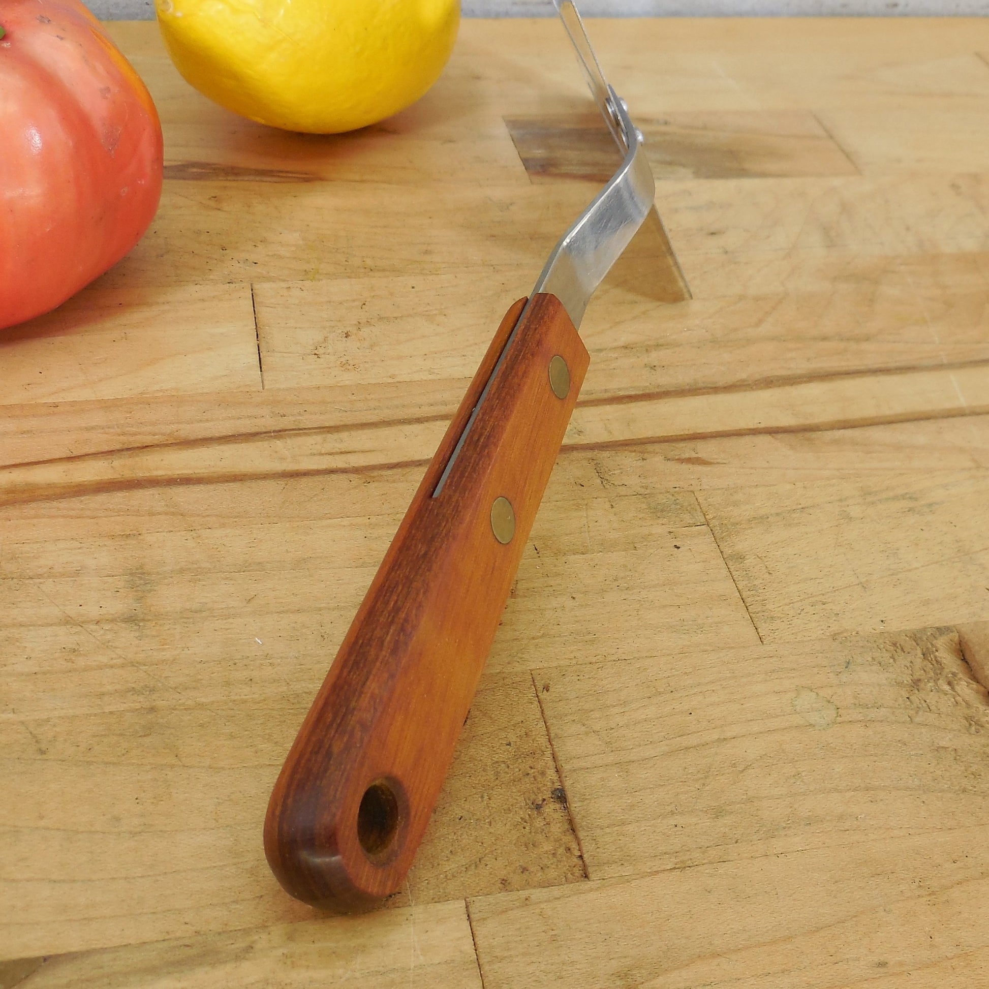 Robinson USA Stainless Short Small Slotted Spatula 10.75" Wood Handle