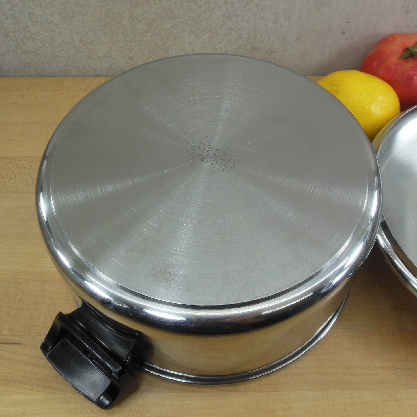 Revere Ware Korea Stainless Tri-ply 4-1/2 Quart Soup Stock Pot 2064 Bottom