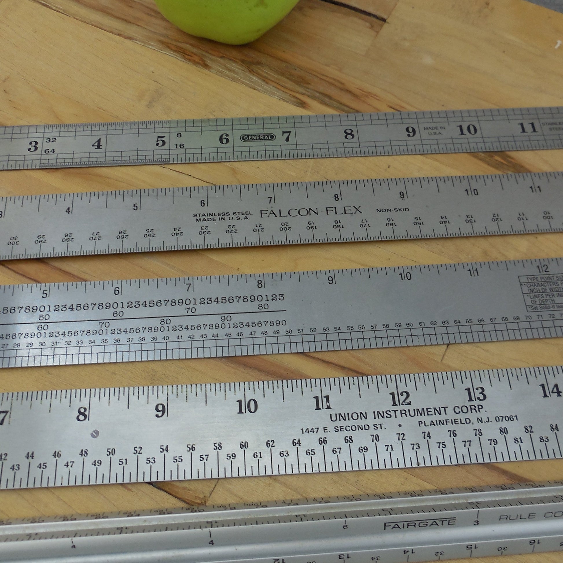 Lot 9 Rulers Scale Drafting Engineer Printing Fairgate Union Picket Rapid Rule 12" 24"