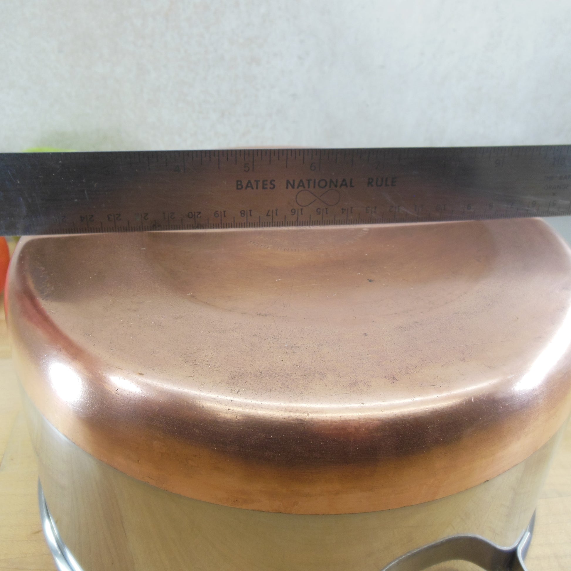 Revere Ware Copper Clad Stainless 4.5 Quart Stock Pot Steel Metal Handles Bottom