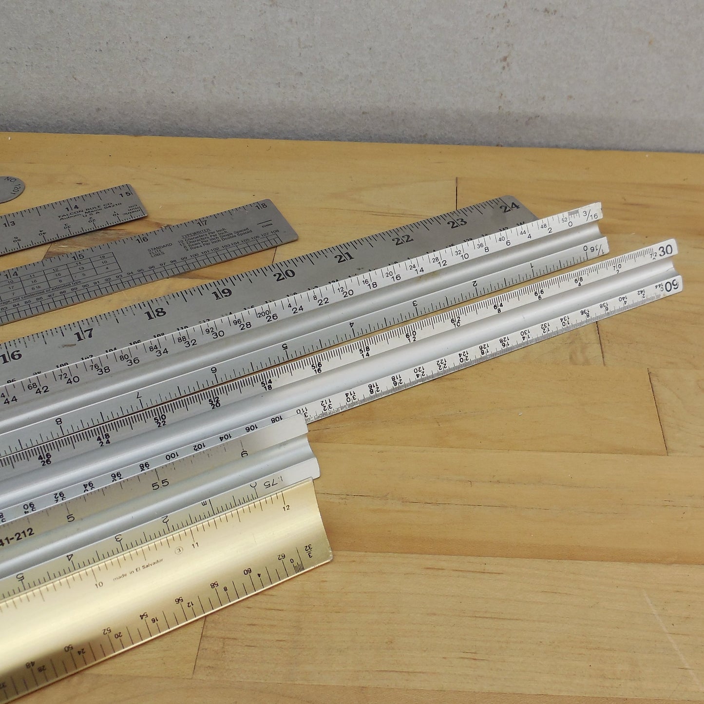 Lot 9 Rulers Scale Drafting Engineer Printing Fairgate Union Picket Rapid 12" 24" 15"
