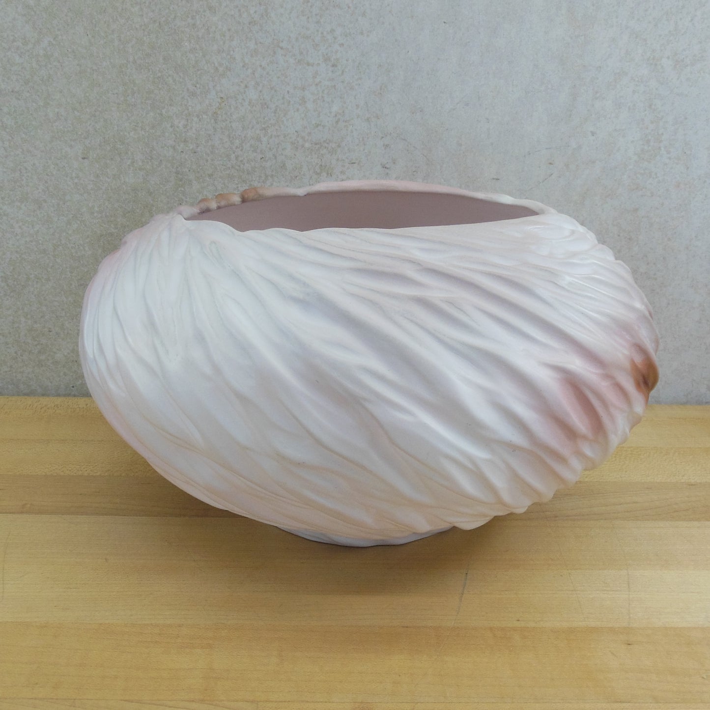 Ruth Allan 1990 Studio Saggar Pottery Vortex Vase Pink Brown White