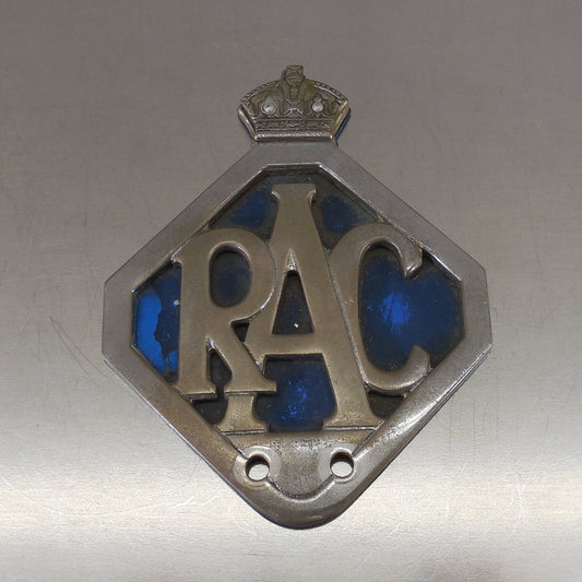 Royal Auto Club RAC Metal Car Badge Emblem Blue Chrome