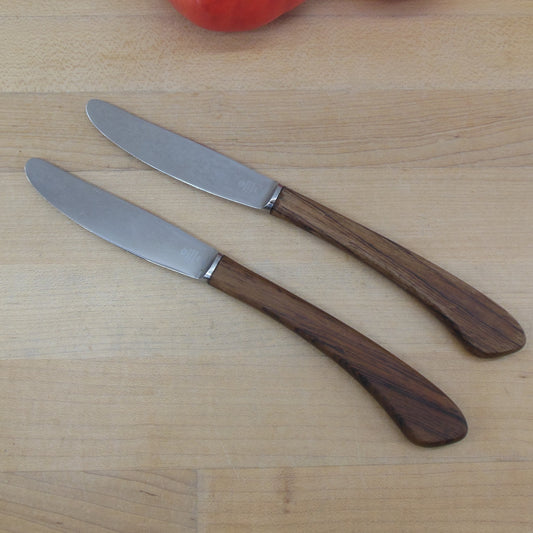 Raadvad Denmark Pair Stainless Teak/Rosewood Table Knives Quistgaard