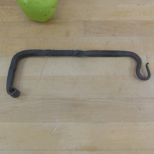 Blacksmith Hand Wrought Forged Iron Wall Rack Hook Pot Holder Rat Tail