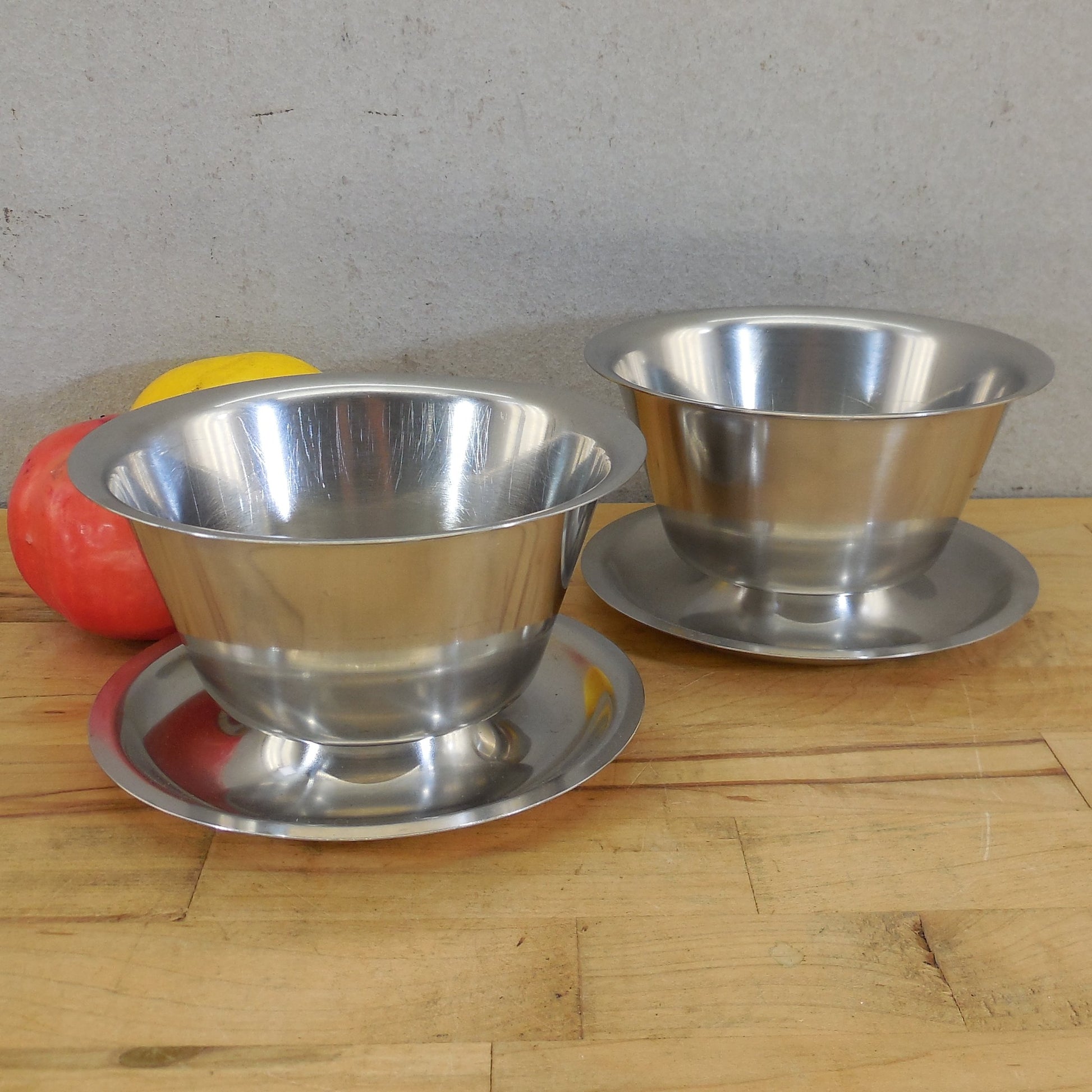 Raimond Denmark Pair Modernist Stainless Serving Condiment Gravy Bowls