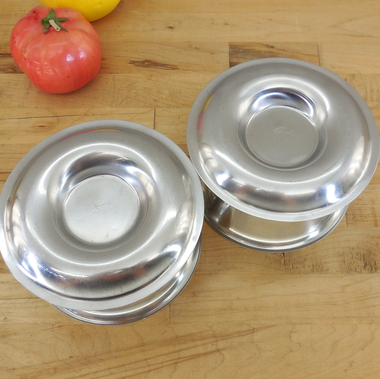 Raimond Denmark Pair Modernist Stainless Serving Condiment Gravy Bowls