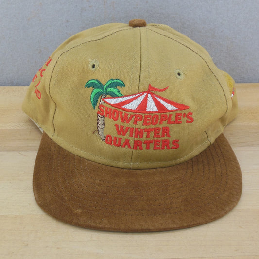 Show Peoples's Winter Quarters Sarasota FL Cap Hat - Tan Red NOS