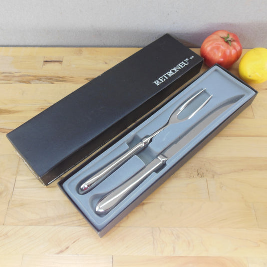 Retroneu Kent Stainless Carving Set Knife Fork Boxed Vintage