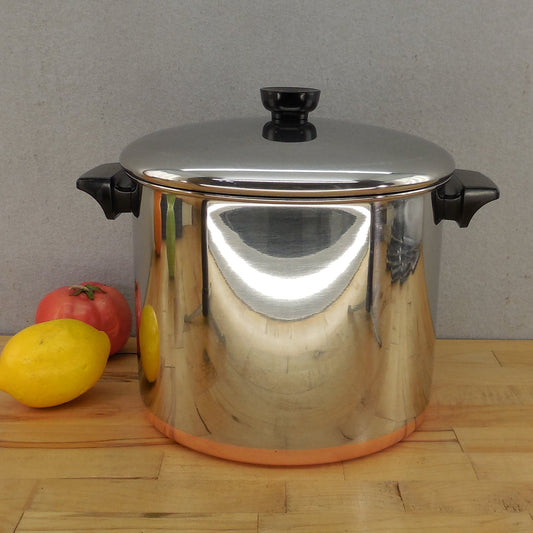 Revere Ware 1989 USA 8 Quart Tall Stock Pot Stainless Copper Clad 1428