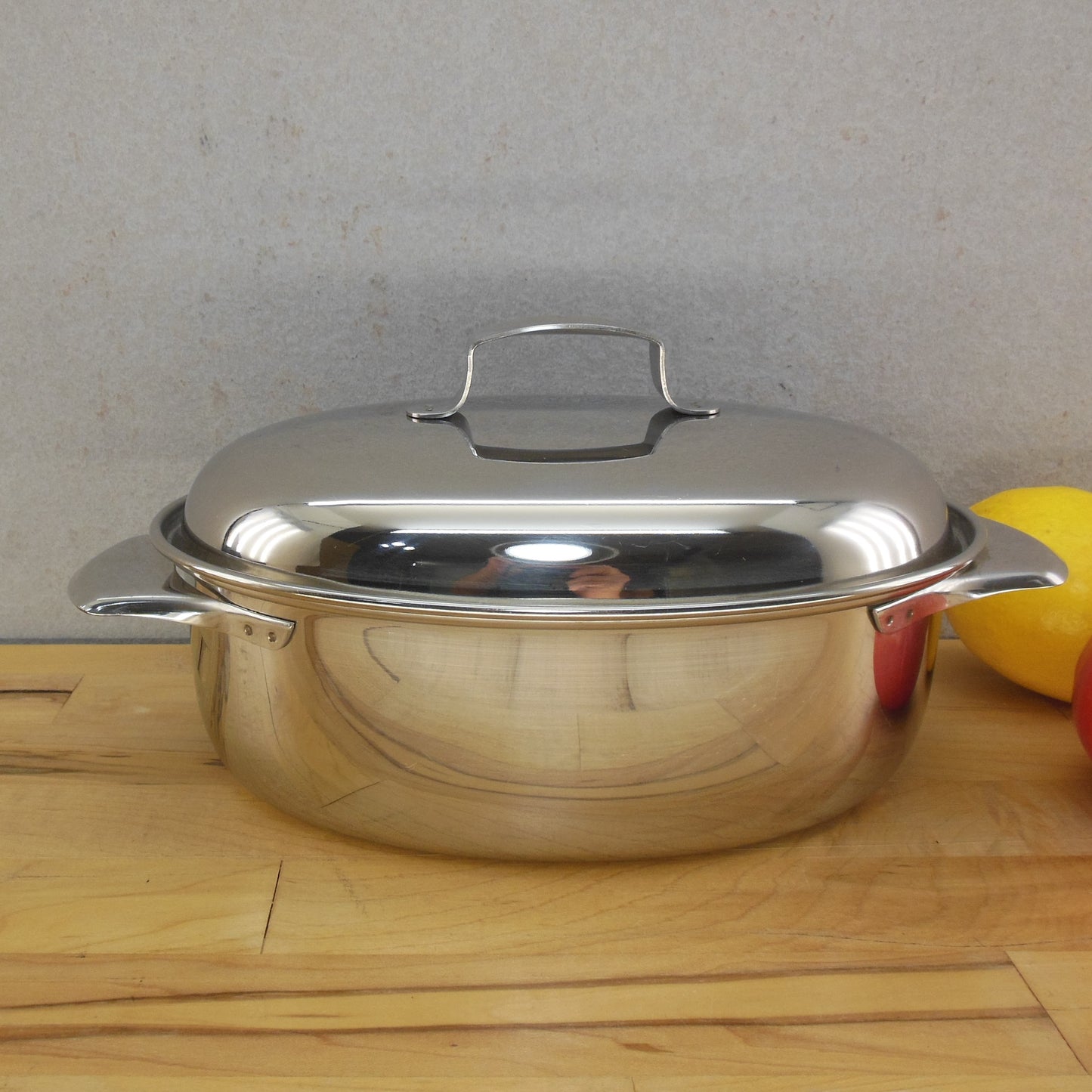 Revere Ware 1950's Stainless Steel Mini Oval Roaster Pot & Lid 1 Quart