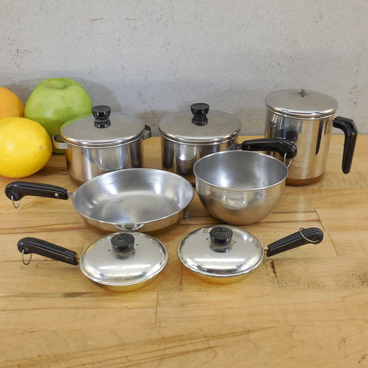 Revere Ware Brillium Stainless Copper Clad Toys Skillet Saucepan Pot Coffee