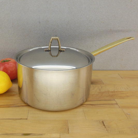 Revere Ware Limited Edition 3 Quart Saucepan Stainless Copper Core Brass