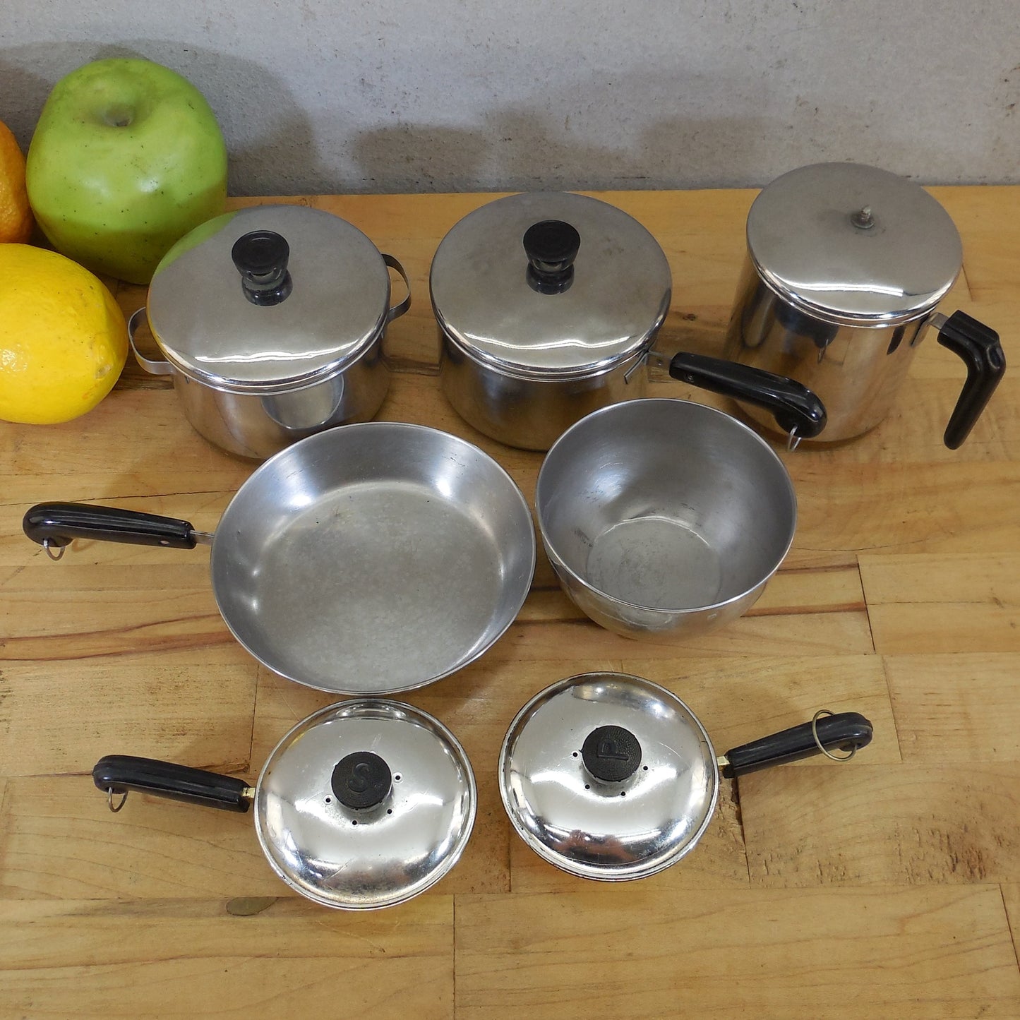 Revere Ware Brillium Stainless Copper Clad Toys Skillet Saucepan Pot Coffee vintage