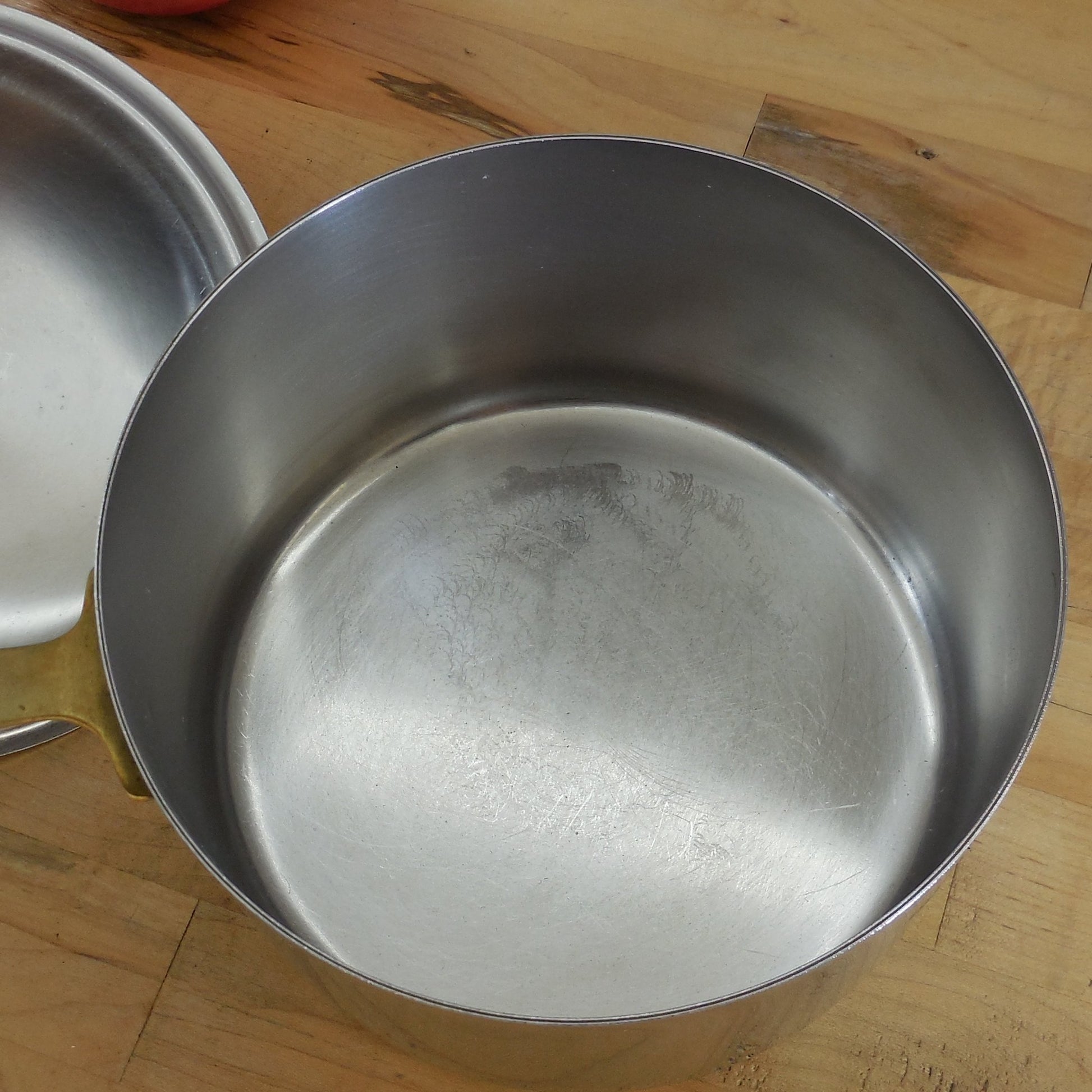 Revere Ware Limited Edition 2 Quart Saucepan & Lid Stainless Copper Core Brass Used