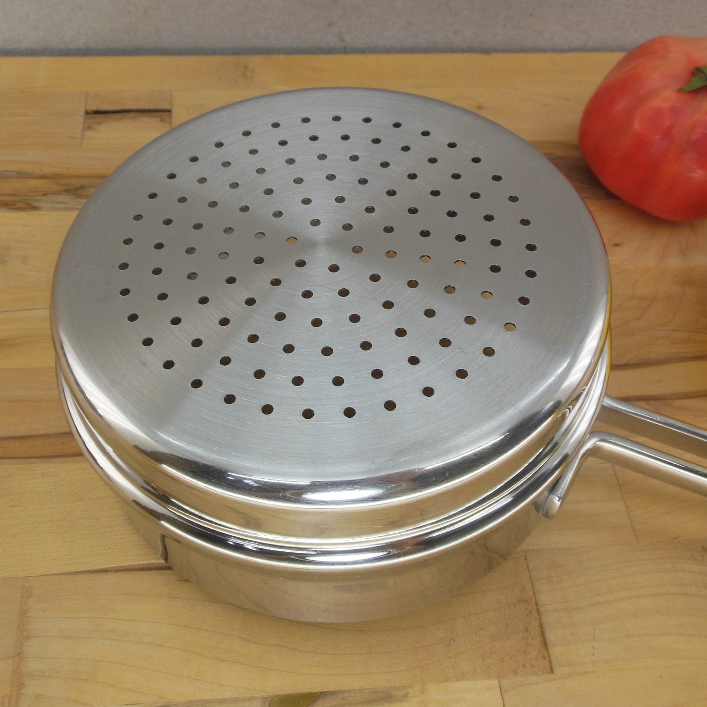 Revere Ware Pro-Line Stainless 6.5" Perforated Steamer Insert Used Cleaned